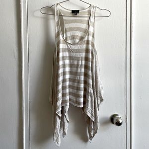 Sleeveless boho tank loose fitting deep scoop neck